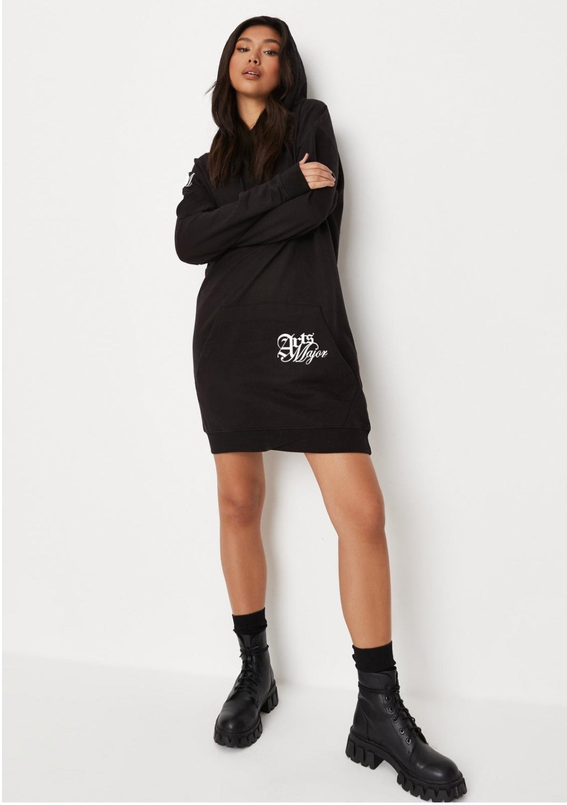 AM | Womens Premium Hoodie Dress Arts Major Apparel AM | Womens Premium Hoodie Dress Arts Major Apparel